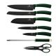 BerlingerHaus - Conjunto de facas em aço inoxidável num suporte 8 unid. verde/preto