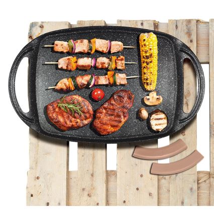 BerlingerHaus- Conjunto de panelas com superfície de mármore 2 pcs + placa de grelhador rosa ouro