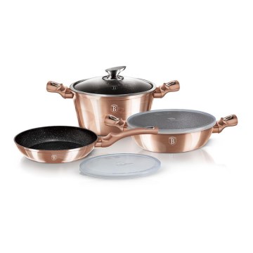 BerlingerHaus - Conjunto de pratos com uma superfície de mármore 6 pcs rosa ouro