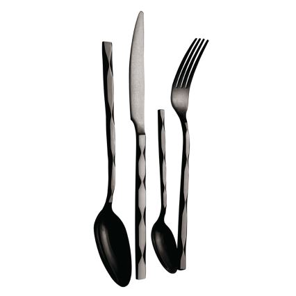 BerlingerHaus - Conjunto de talheres de aço inoxidável 24 pcs preto