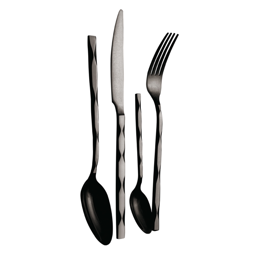 BerlingerHaus - Conjunto de talheres de aço inoxidável 24 pcs preto