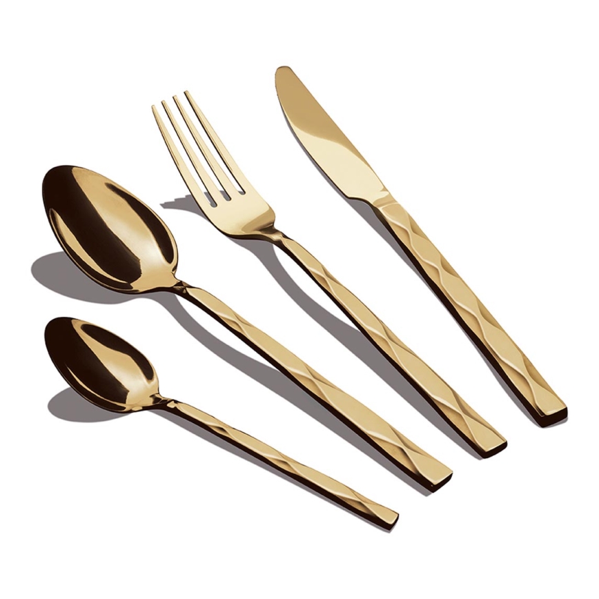 BerlingerHaus - Conjunto de talheres de aço inoxidável 24 unid. de ouro