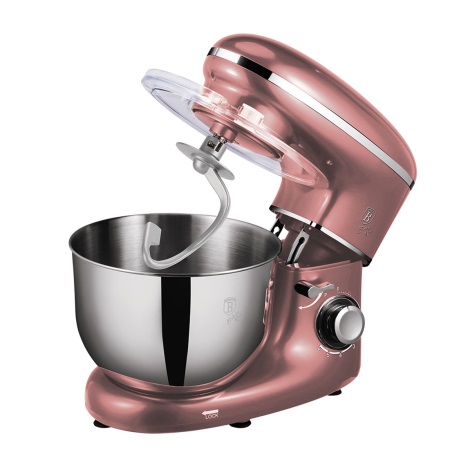BerlingerHaus - Robô de cozinha com taça de aço inoxidável 1300W/230V ouro rosa