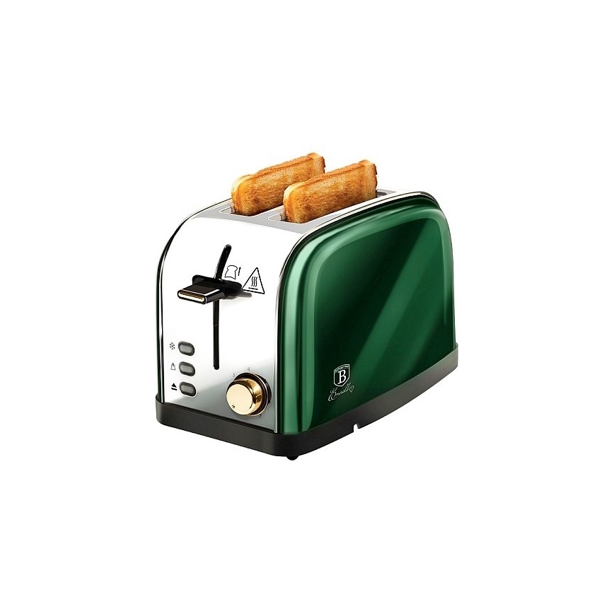 BerlingerHaus - Torradeira com dois orifícios 850W/230V aço inoxidável/verde