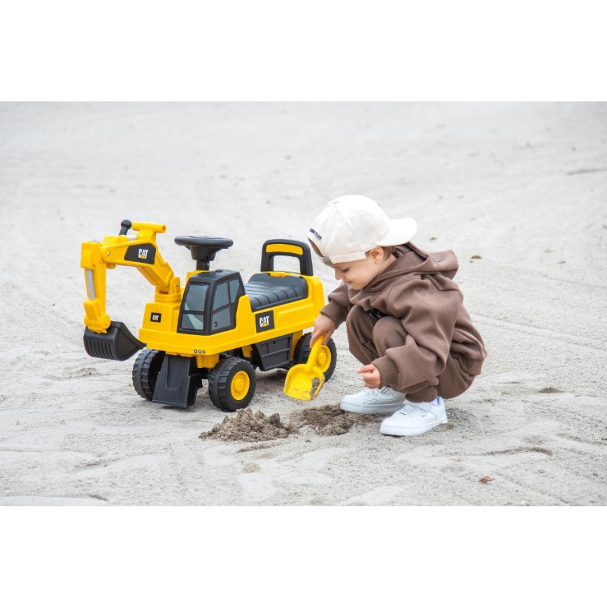 Bicicleta de empurrar escavadora CAT 2xAA amarelo/preto