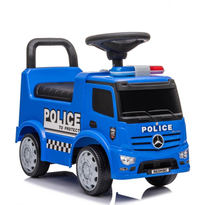 Bicicleta de empurrar Mercedes Carro da polícia 2xAA azul