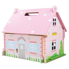 Bigjigs Toys - Casa de bonecas portátil de madeira