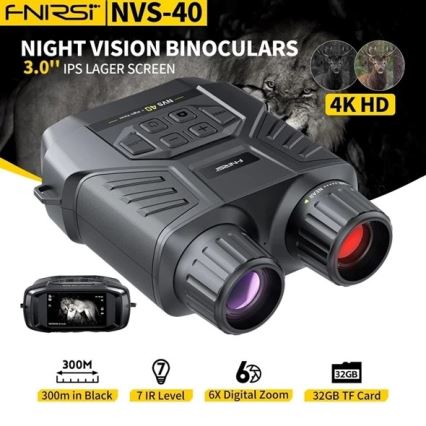 Binóculos com visão noturna 6x25 4000 mAh
