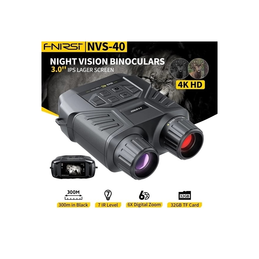 Binóculos com visão noturna 6x25 4000 mAh