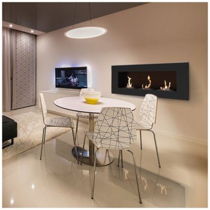 Kratki - Lareira BIO embutida 40x120 cm 3x1,1kW preta