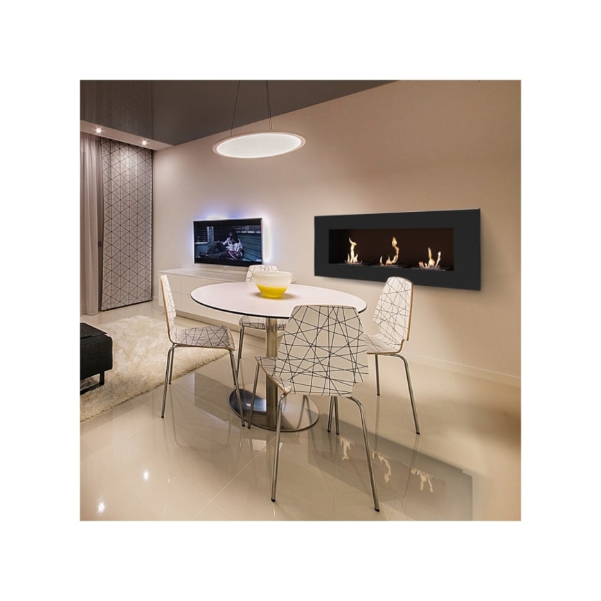 Kratki - Lareira BIO embutida 40x120 cm 3x1,1kW preta