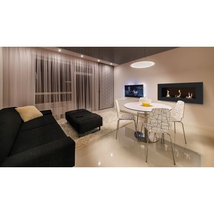 Kratki - Lareira BIO embutida 40x120 cm 3x1,1kW preta