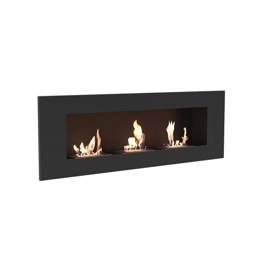 Kratki - Lareira BIO embutida 40x120 cm 3x1,1kW preta