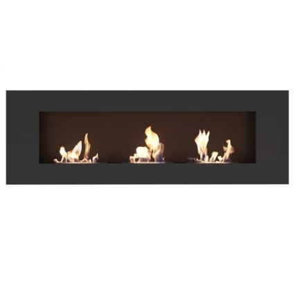 Kratki - Lareira BIO embutida 40x120 cm 3x1,1kW preta