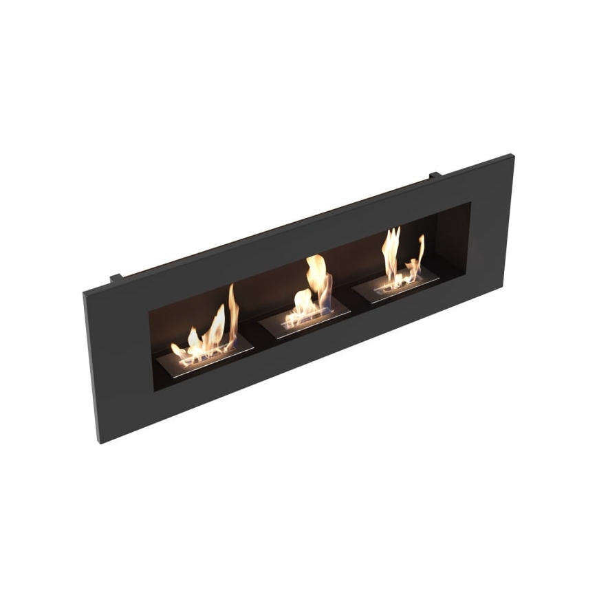 Kratki - Lareira BIO embutida 40x120 cm 3x1,1kW preta