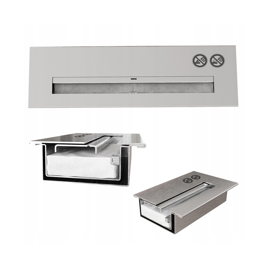 Kratki - Lareira BIO 8,5x49 cm 2,5kW preta