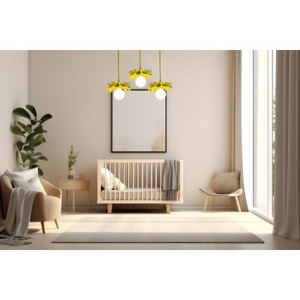Bohemia-Design - Candeeiro pendente com cabo 1xE27/60W/230V amarelo