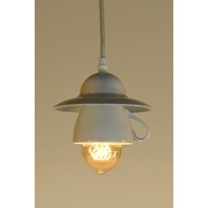 Bohemia-Design - Candeeiro pendente em porcelana com fio 1xE27/60W/230V