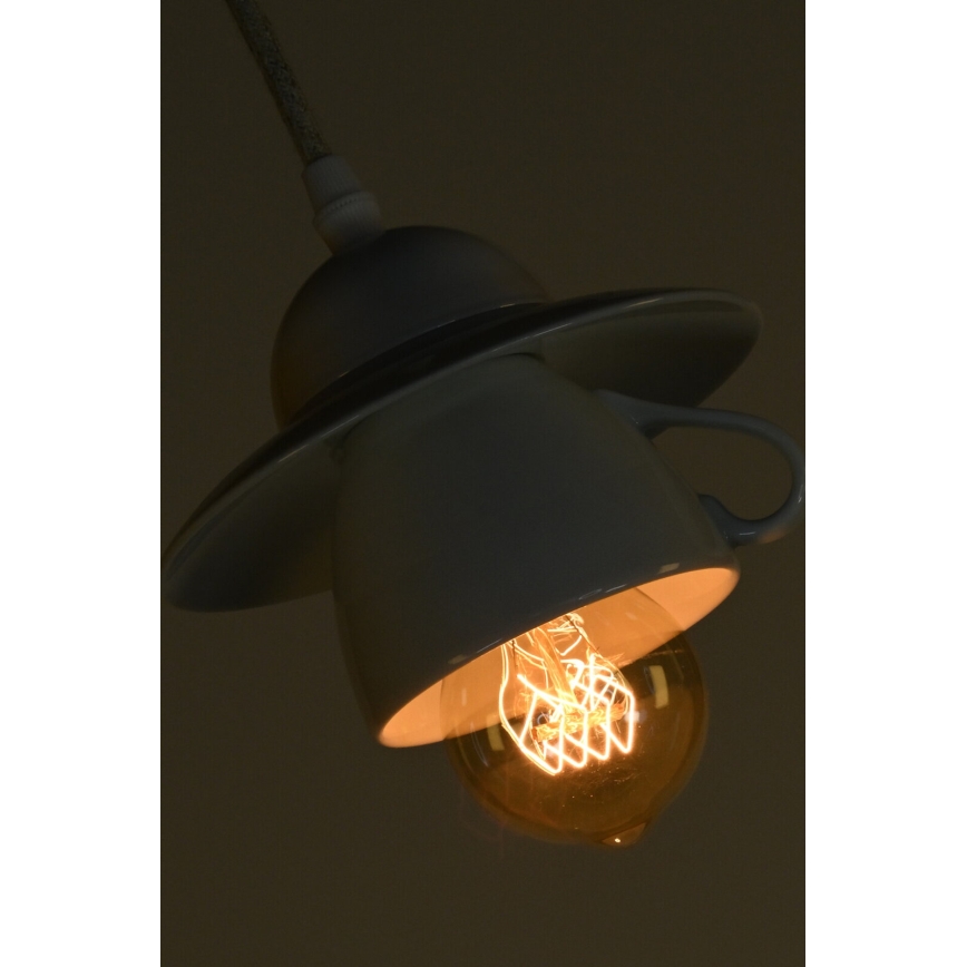 Bohemia-Design - Candeeiro pendente em porcelana com fio 1xE27/60W/230V