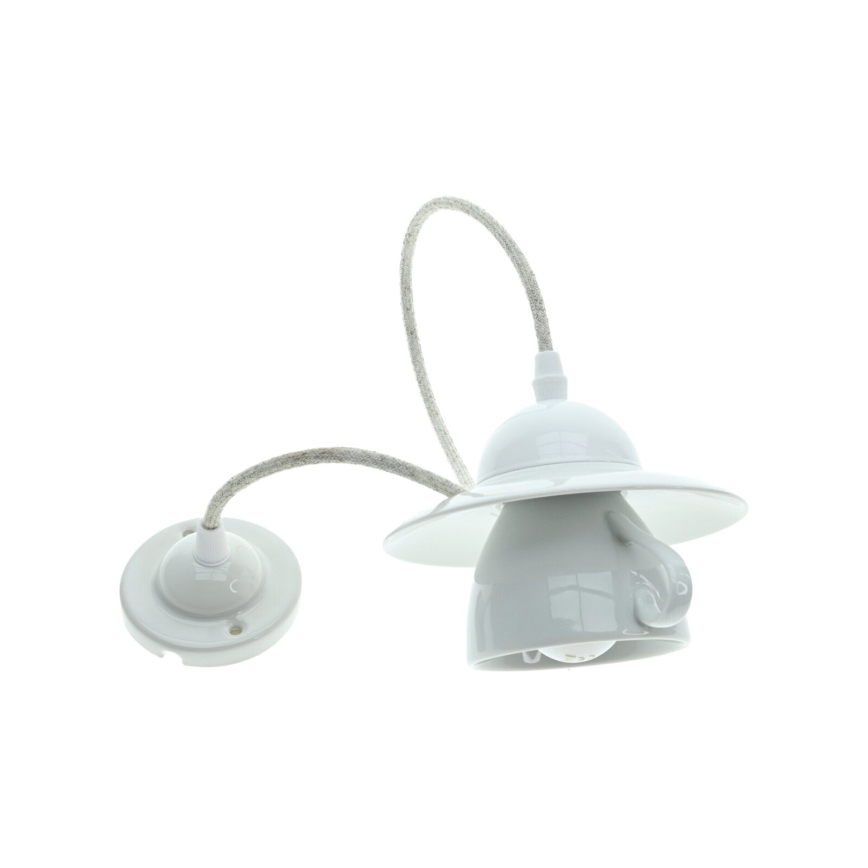 Bohemia-Design - Candeeiro pendente em porcelana com fio 1xE27/60W/230V
