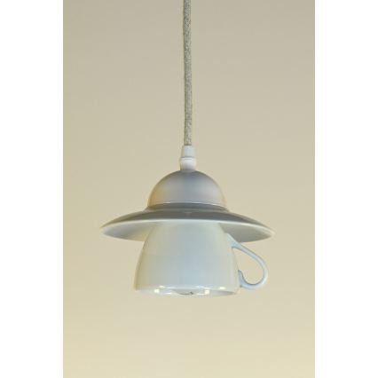 Bohemia-Design - Candeeiro pendente em porcelana com fio 1xE27/60W/230V