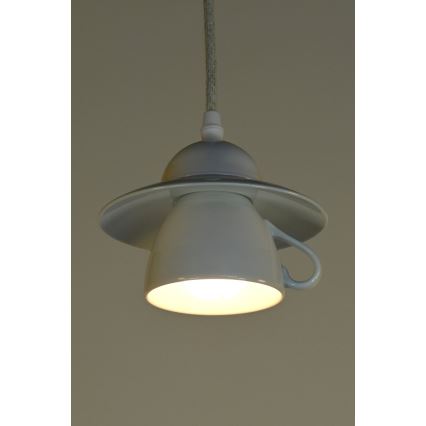 Bohemia-Design - Candeeiro pendente em porcelana com fio 1xE27/60W/230V