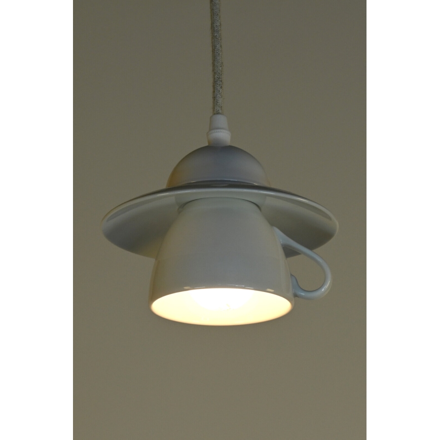 Bohemia-Design - Candeeiro pendente em porcelana com fio 1xE27/60W/230V