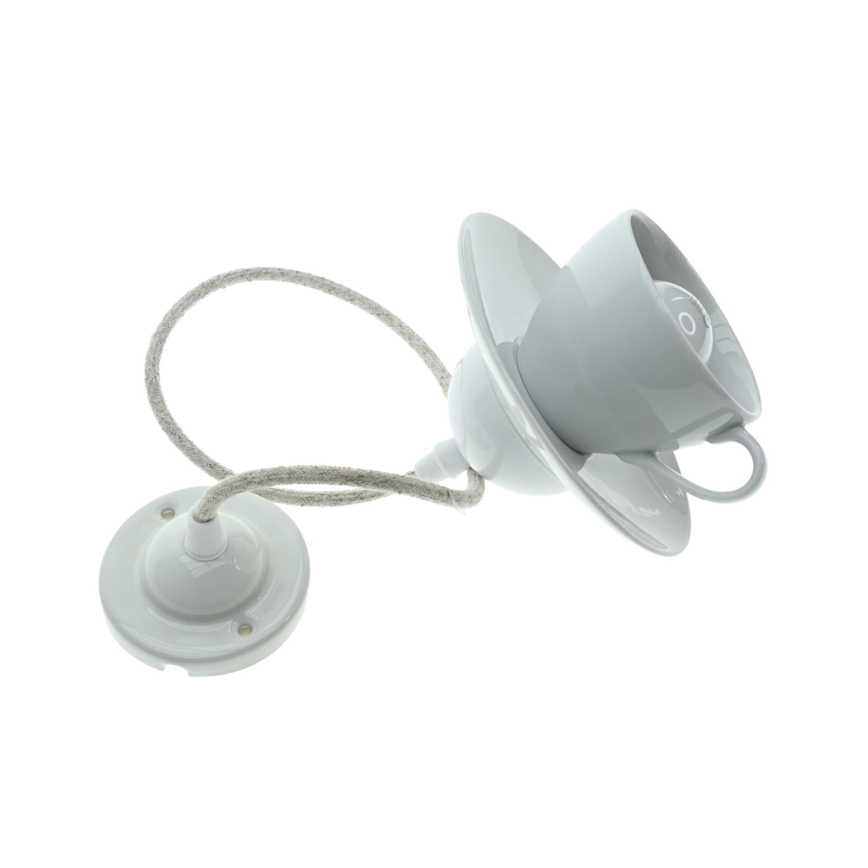 Bohemia-Design - Candeeiro pendente em porcelana com fio 1xE27/60W/230V