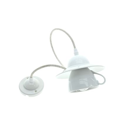 Bohemia-Design - Candeeiro pendente em porcelana com fio 1xE27/60W/230V