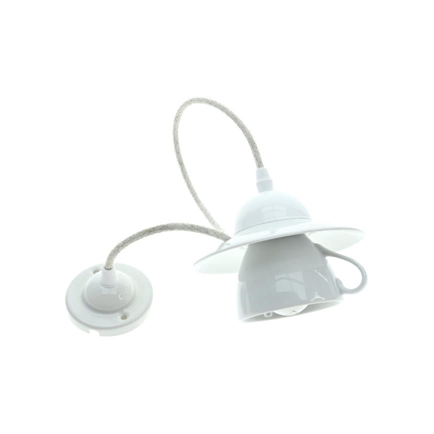Bohemia-Design - Candeeiro pendente em porcelana com fio 1xE27/60W/230V