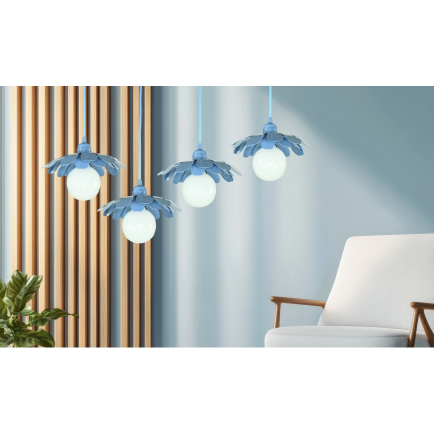 Bohemia-Design - Candeeiro suspenso com cabo 1xE27/60W/230V azul