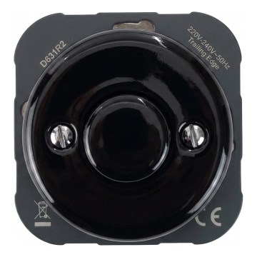 Bohemia-Design - Dimmer retro em porcelana sem moldura 250V/10A preto