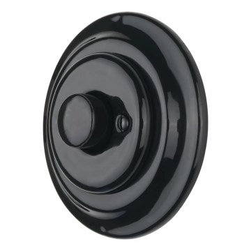 Bohemia-Design - Dimmer retro rotativo em porcelana com moldura 250V/10A preto