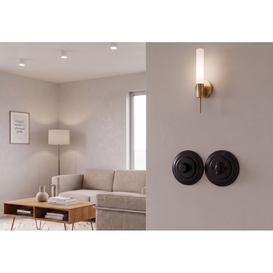 Bohemia-Design - Dimmer retro rotativo em porcelana com moldura 250V/10A preto