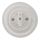 Bohemia-Design - Interruptor rotativo retro de porcelana com moldura n.º 1 branco