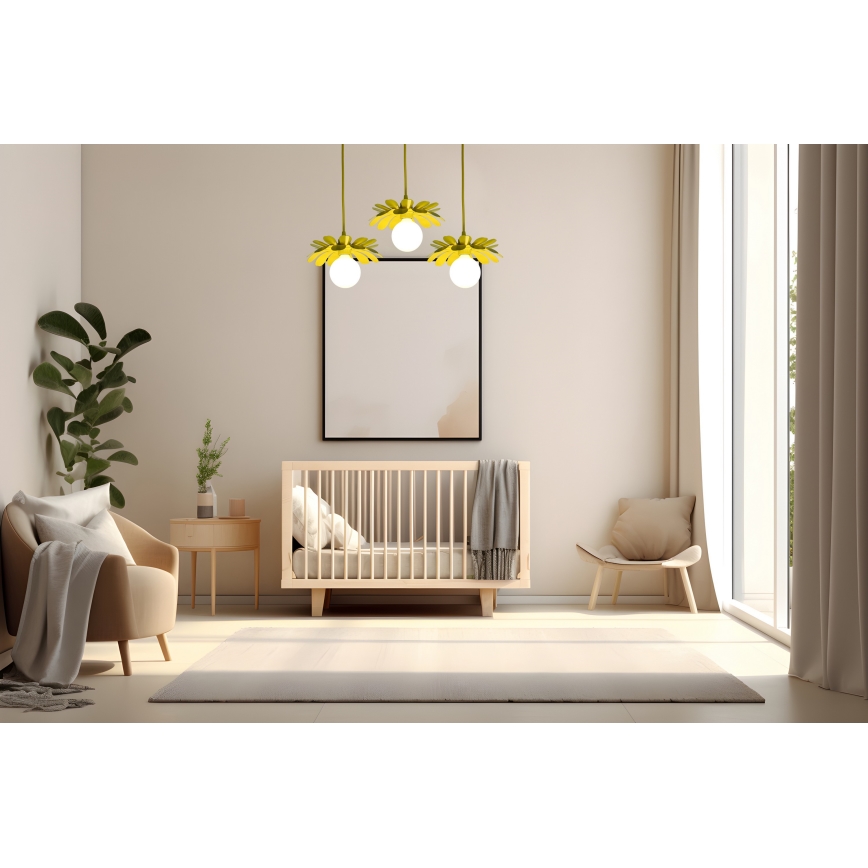 Bohemia-Design - Lustre com cabo 1xE27/60W/230V amarelo