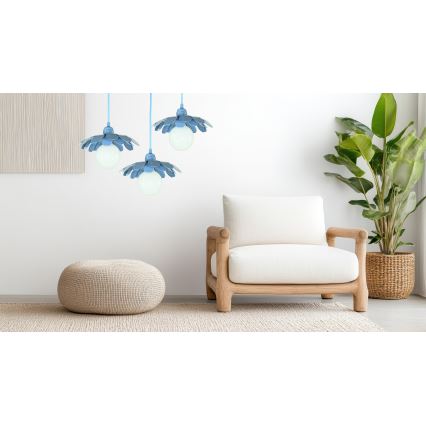 Bohemia-Design - Lustre com cabo 1xE27/60W/230V azul