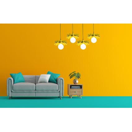 Bohemia-Design - Lustre pendente em cabo 1xE27/60W/230V amarelo