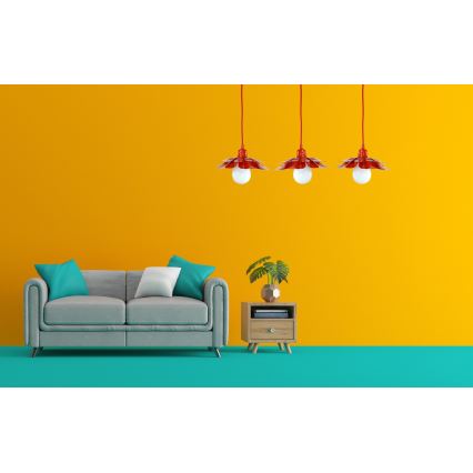 Bohemia-Design - Lustre suspenso por cabo 1xE27/60W/230V vermelho
