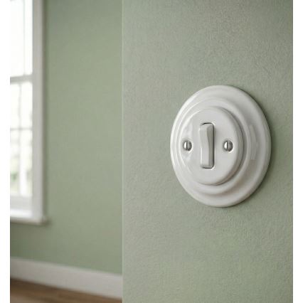 Bohemia-Design - Moldura retro de porcelana simples, branca