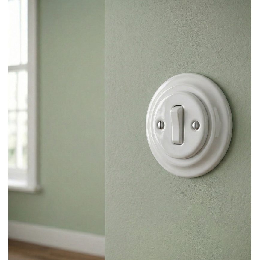 Bohemia-Design - Moldura retro de porcelana simples, branca