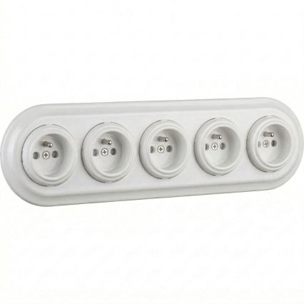 Bohemia-Design - Moldura retro em porcelana, 5 módulos, branca