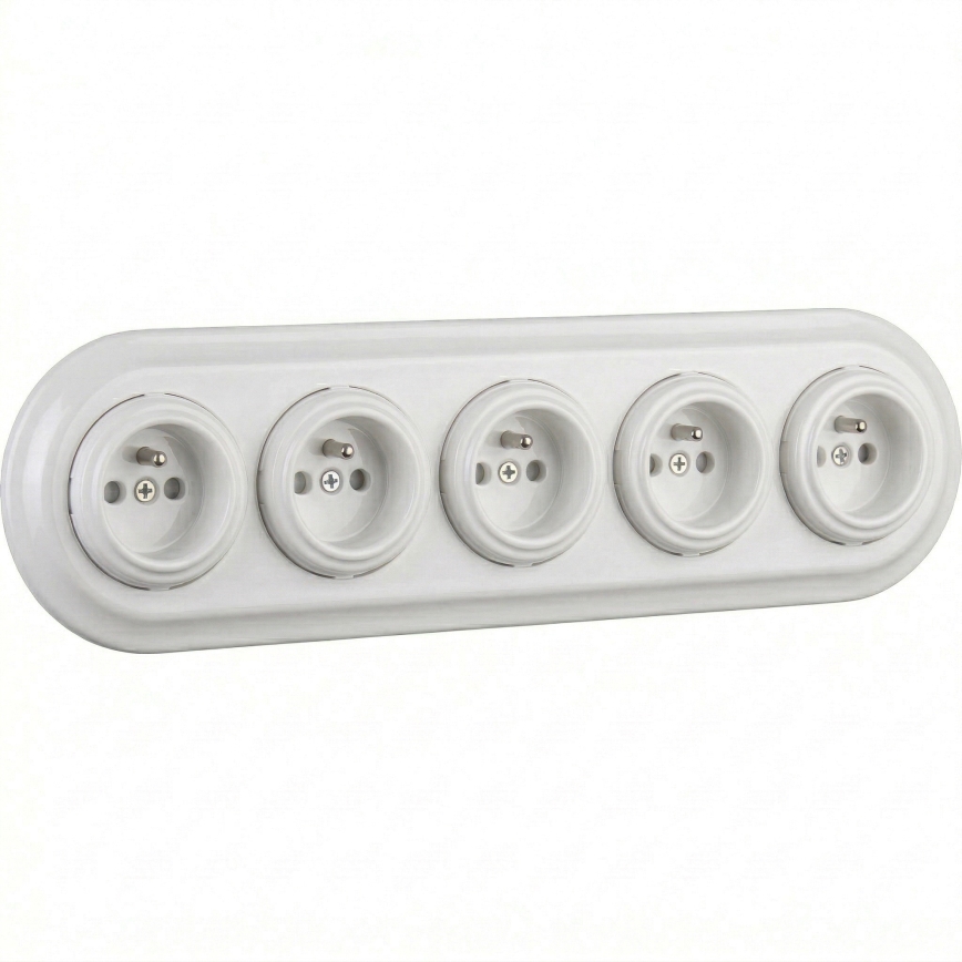 Bohemia-Design - Moldura retro em porcelana, 5 módulos, branca
