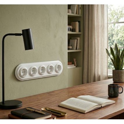 Bohemia-Design - Moldura retro em porcelana, 5 módulos, branca