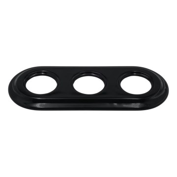 Bohemia-Design - Moldura retro tripla em porcelana preta