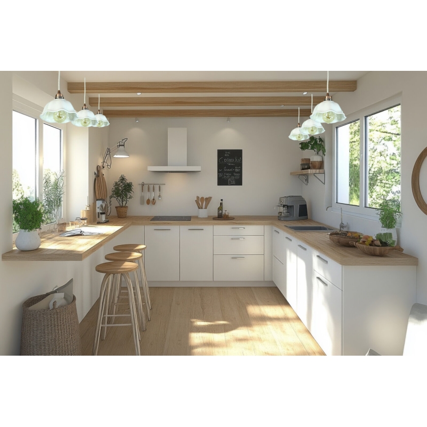 Bohemia-Design - Pendente de porcelana com cabo 1xE27/60W/230V