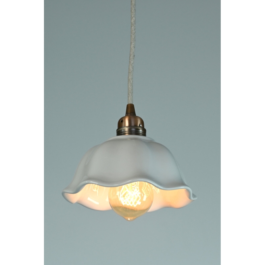 Bohemia-Design - Pendente de porcelana com cabo 1xE27/60W/230V