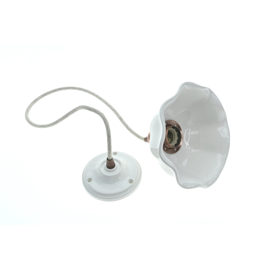 Bohemia-Design - Pendente de porcelana com cabo 1xE27/60W/230V