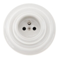 Bohemia-Design - Tomada doméstica retro de porcelana com moldura 250V/16A branca