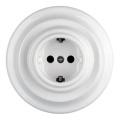 Bohemia-Design - Tomada doméstica retro em porcelana com moldura SCHUKO 250V/16A branca